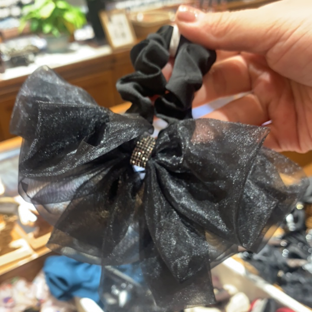 蝴蝶结发绳欧根纱头绳甜美气质扎马尾发饰轻奢优雅女发圈橡皮筋