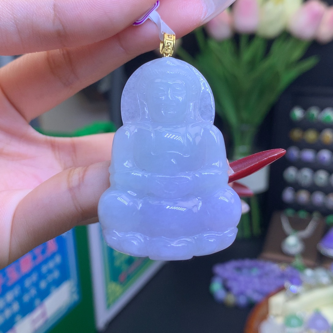 翡翠颈饰18K金镶嵌天然