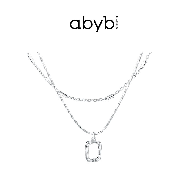 ABYBCHARMING明星同款项链mini艺术框锁骨链双层叠戴轻奢圣诞礼物商品图
