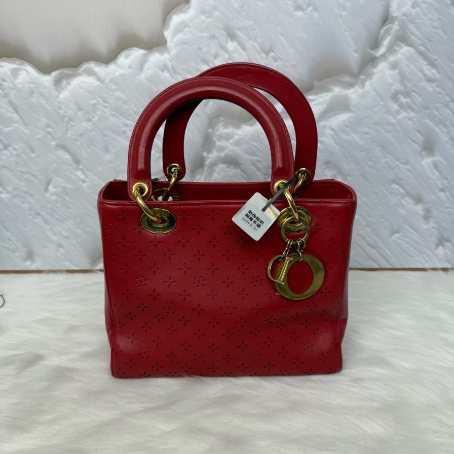 95新 DIOR/迪奥 704 9602 迪奥 红色手提斜挎包