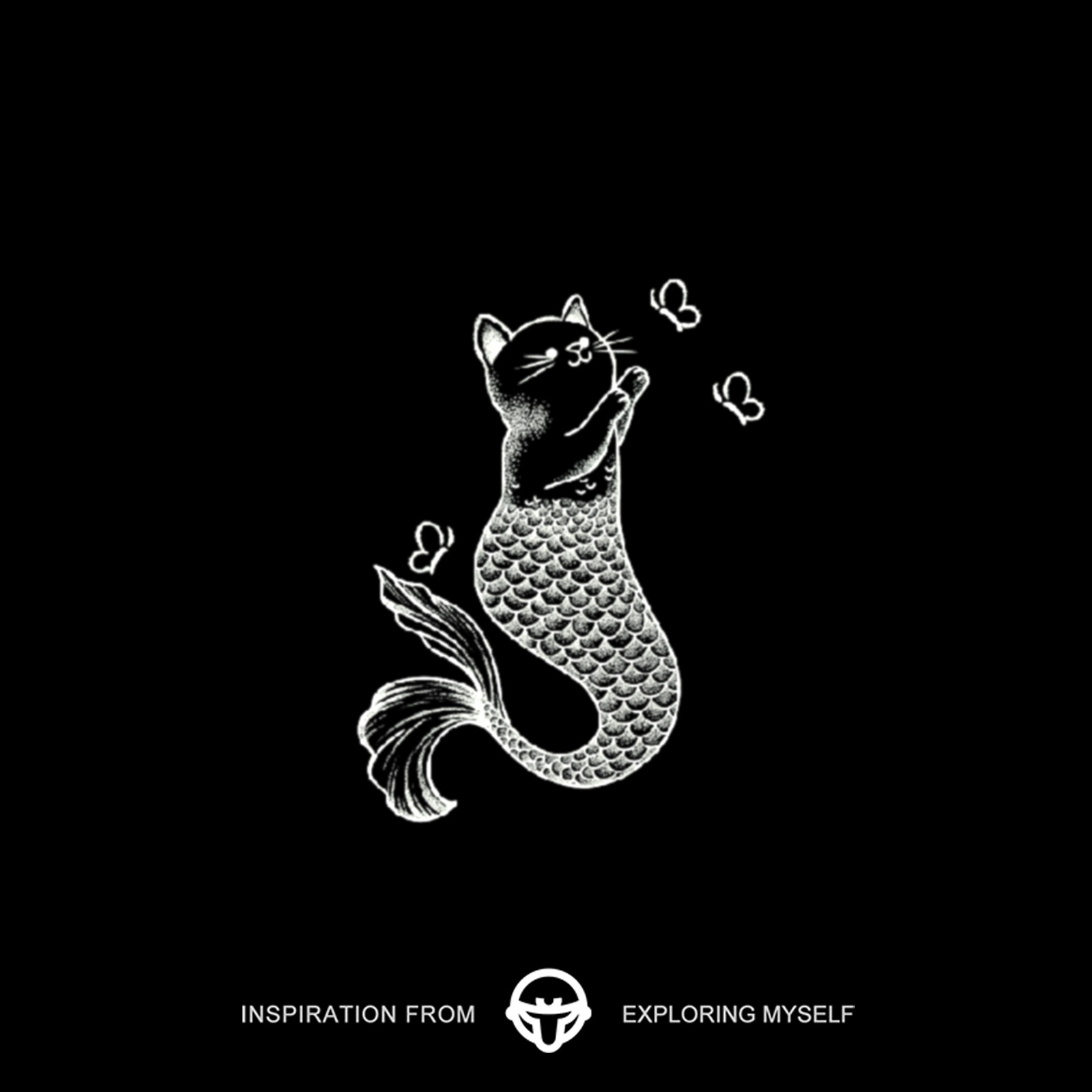 再变 人鱼猫纹身贴防水持久女可爱猫咪创意草本纹身贴R609