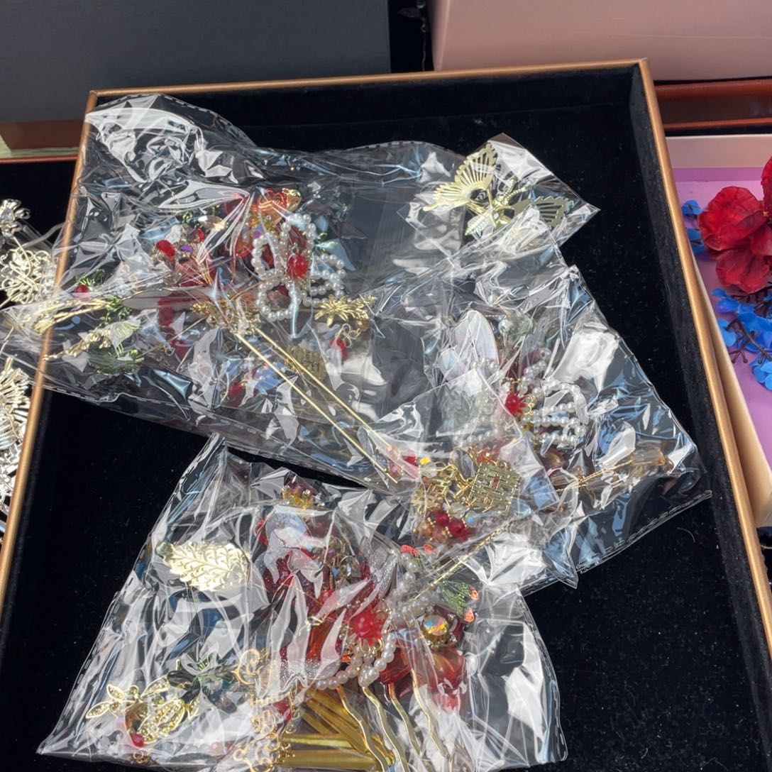混合材质新娘秀禾头饰默认微瑕不退换