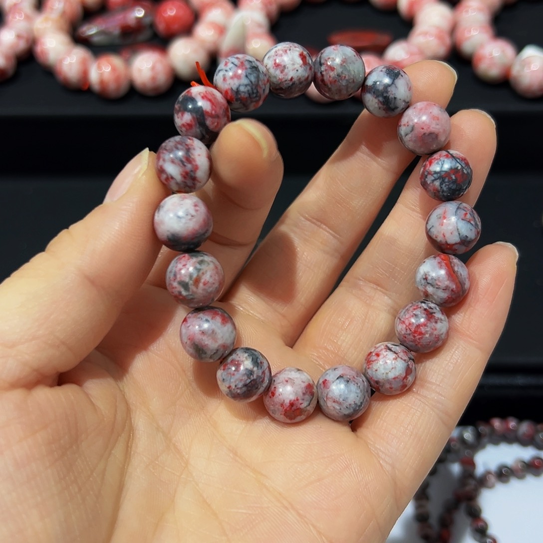 玛瑙/玉髓朱砂原石卡11一条未镶嵌