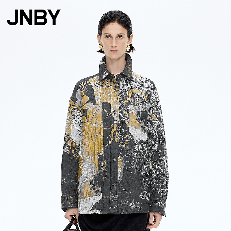 【商场同款】JNBY/江南布衣25冬新品呢大衣宽松长袖直筒5P0811260