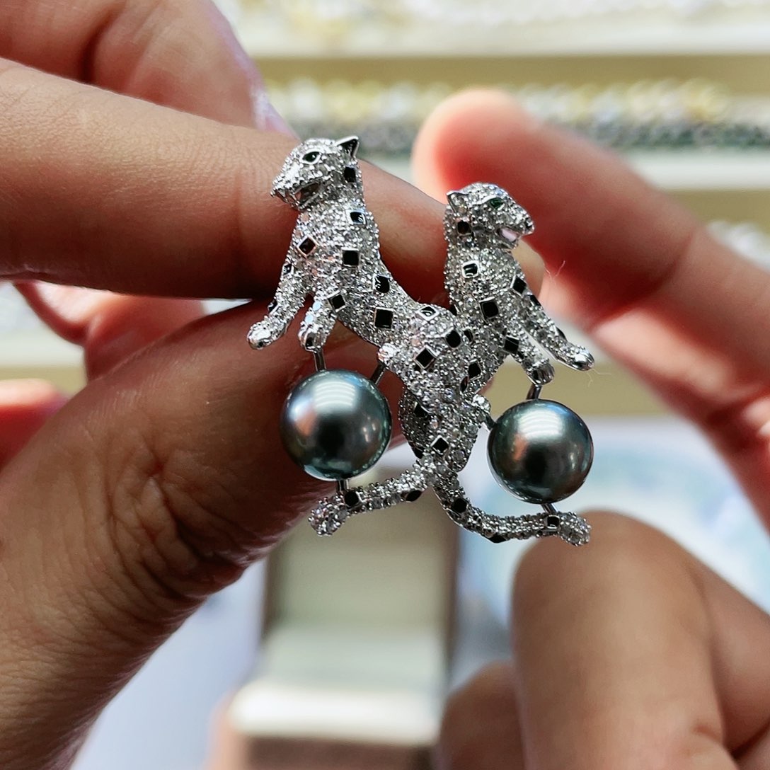 海水珍珠耳饰银S925镶嵌