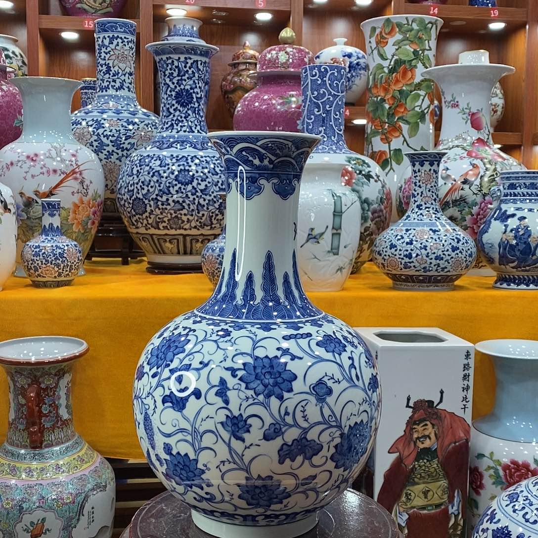 摆件s***a景德镇陶瓷青花赏瓶