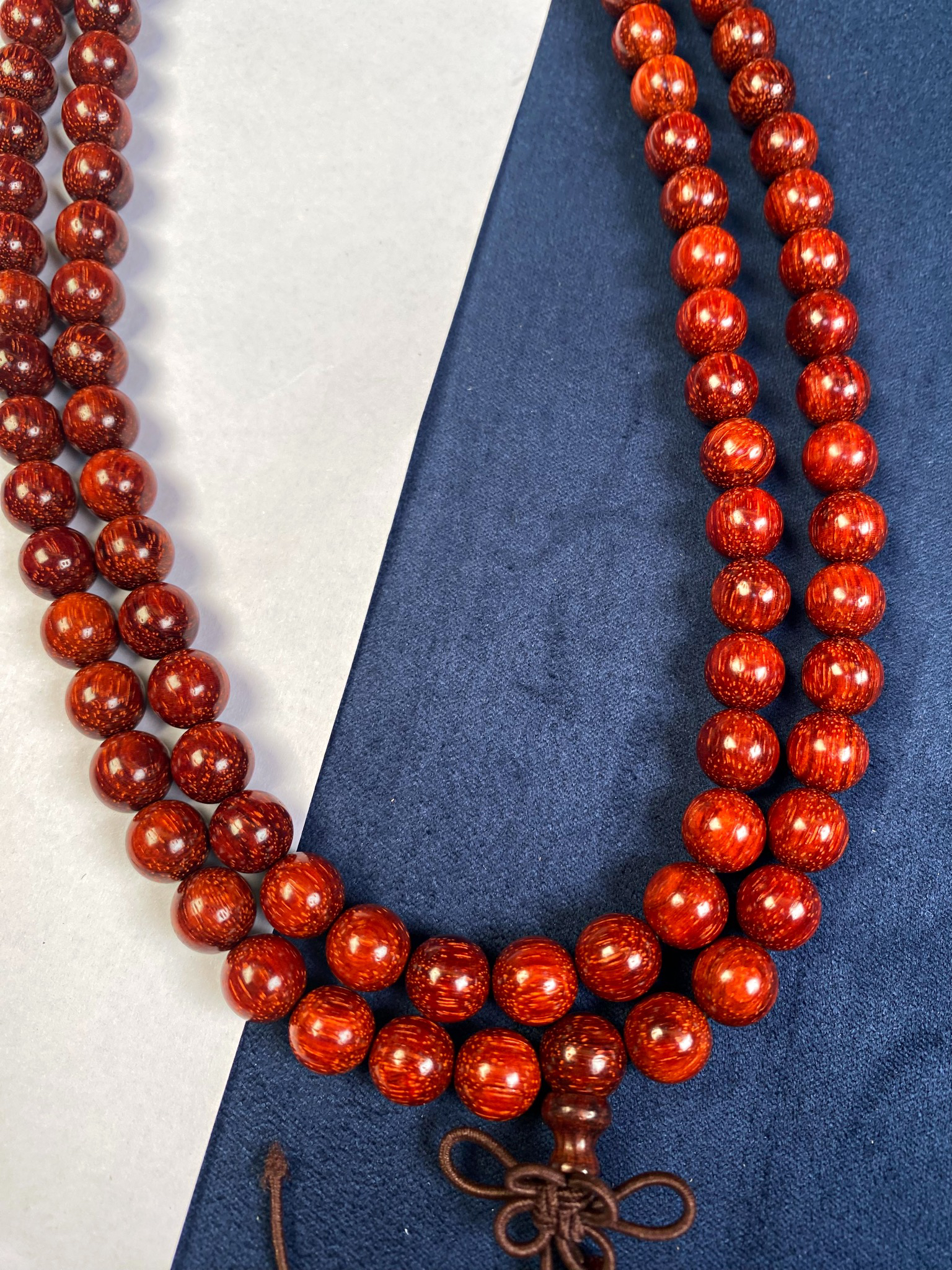 佛珠手串保真印度小叶紫檀无胶磨0.8*108颗男女款念珠手持手串