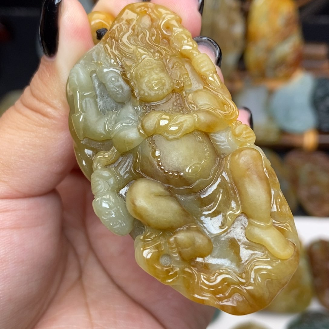 定制翡翠未镶嵌缅甸翡翠A货大黑天