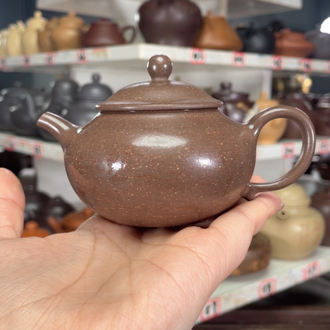 紫砂茶壶紫泥半手150毫升壶把歪介意勿拍