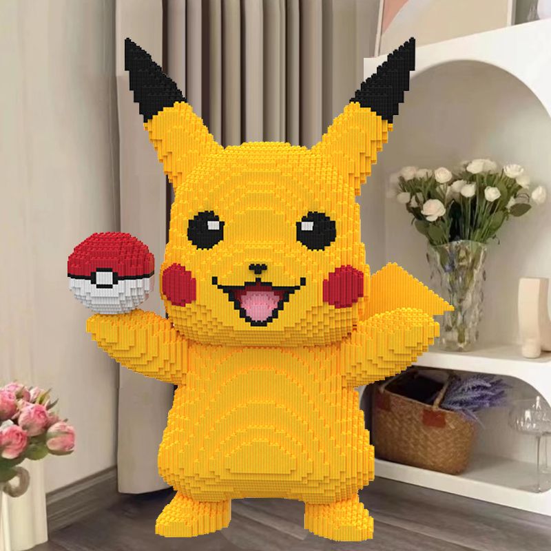 【暑期专属】皮卡丘积木兼容乐高立体拼图手工DIY儿童玩具礼物礼品