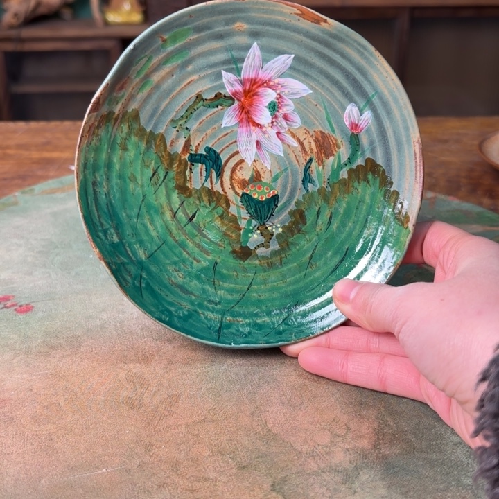 柴烧纯手工手绘陶瓷