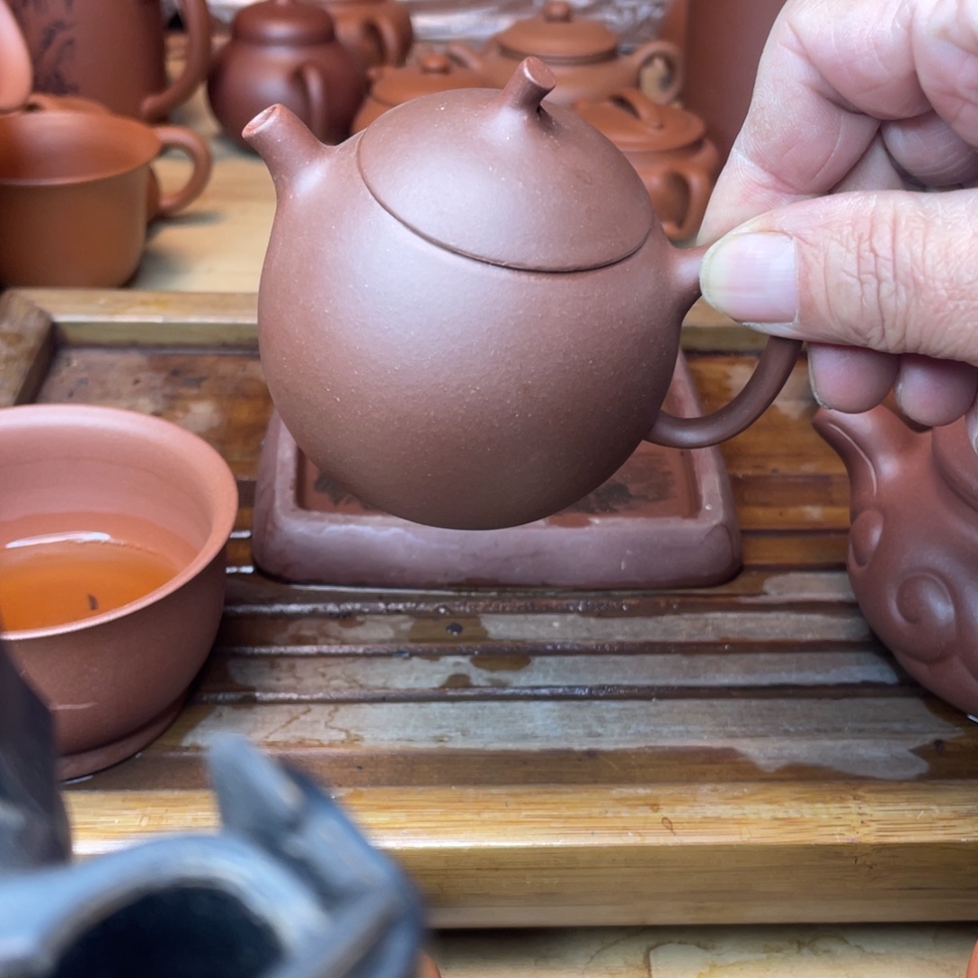 至***堂茶壶紫砂原矿紫泥茄瓜150cc