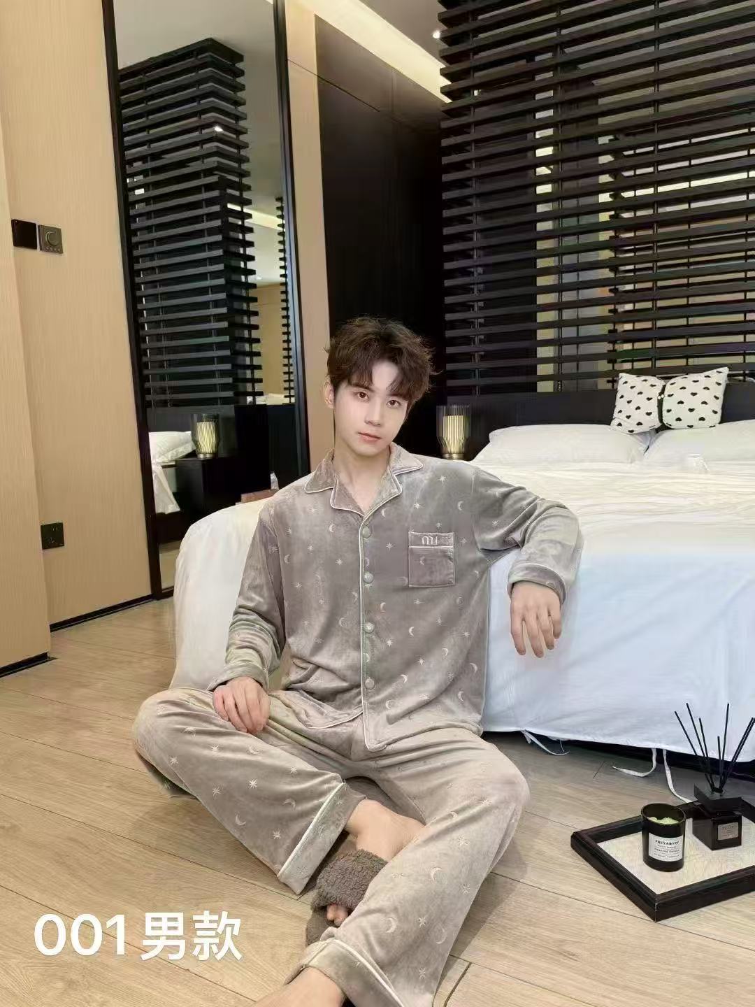 2025年海岛绒冬季新款定制设计柔软亲肤家居服睡衣情侣套装