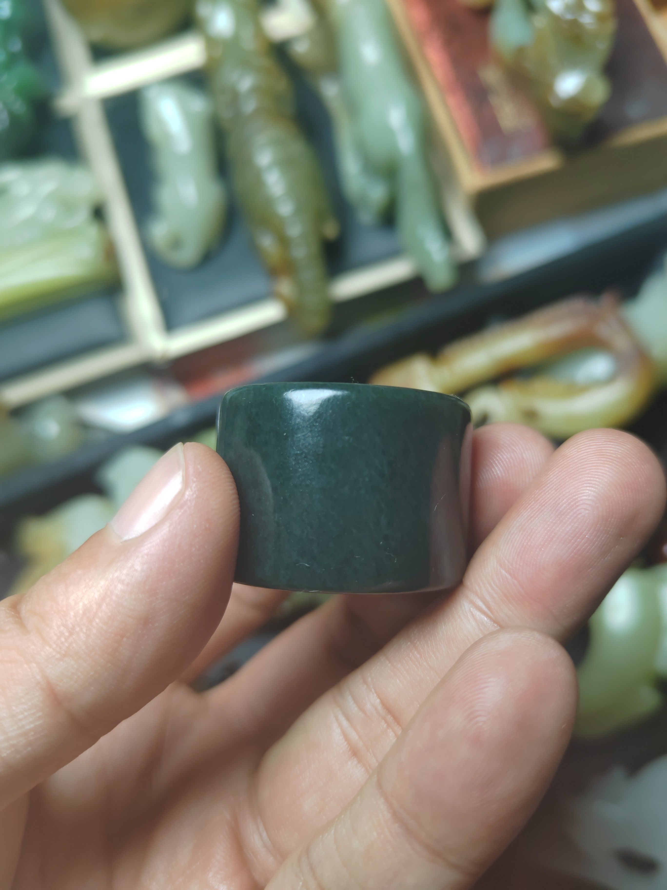 和田玉，青玉板指