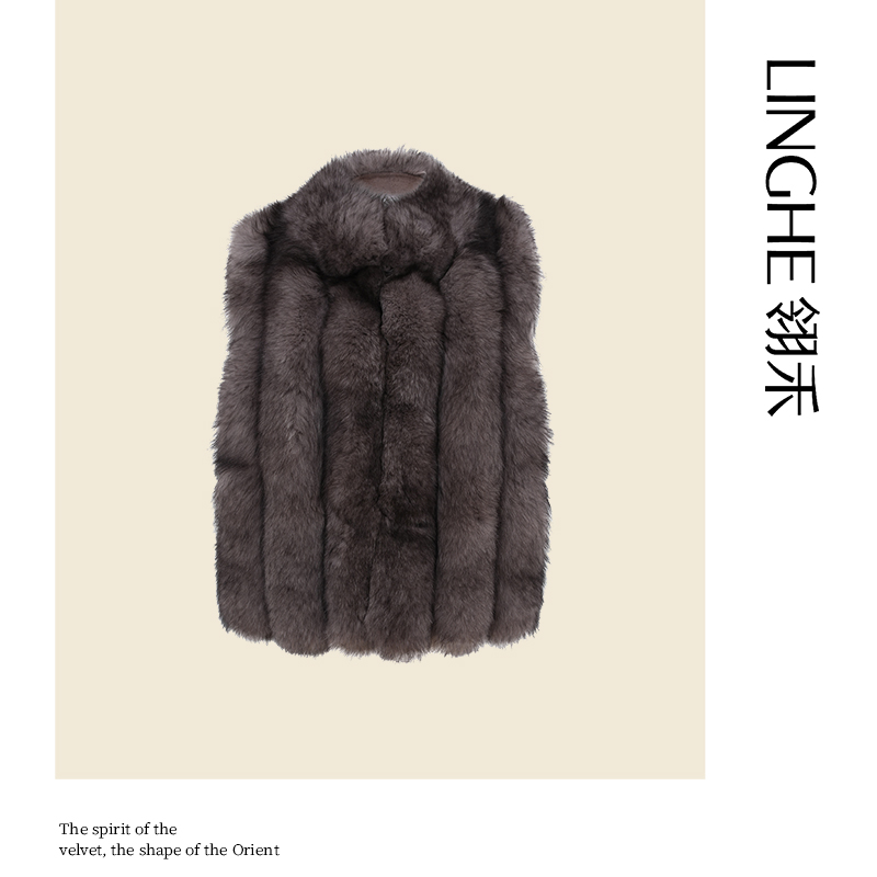 翎禾LINGHE-「苏黎世 」芬兰进口狐狸毛秋冬高奢气质皮草马甲