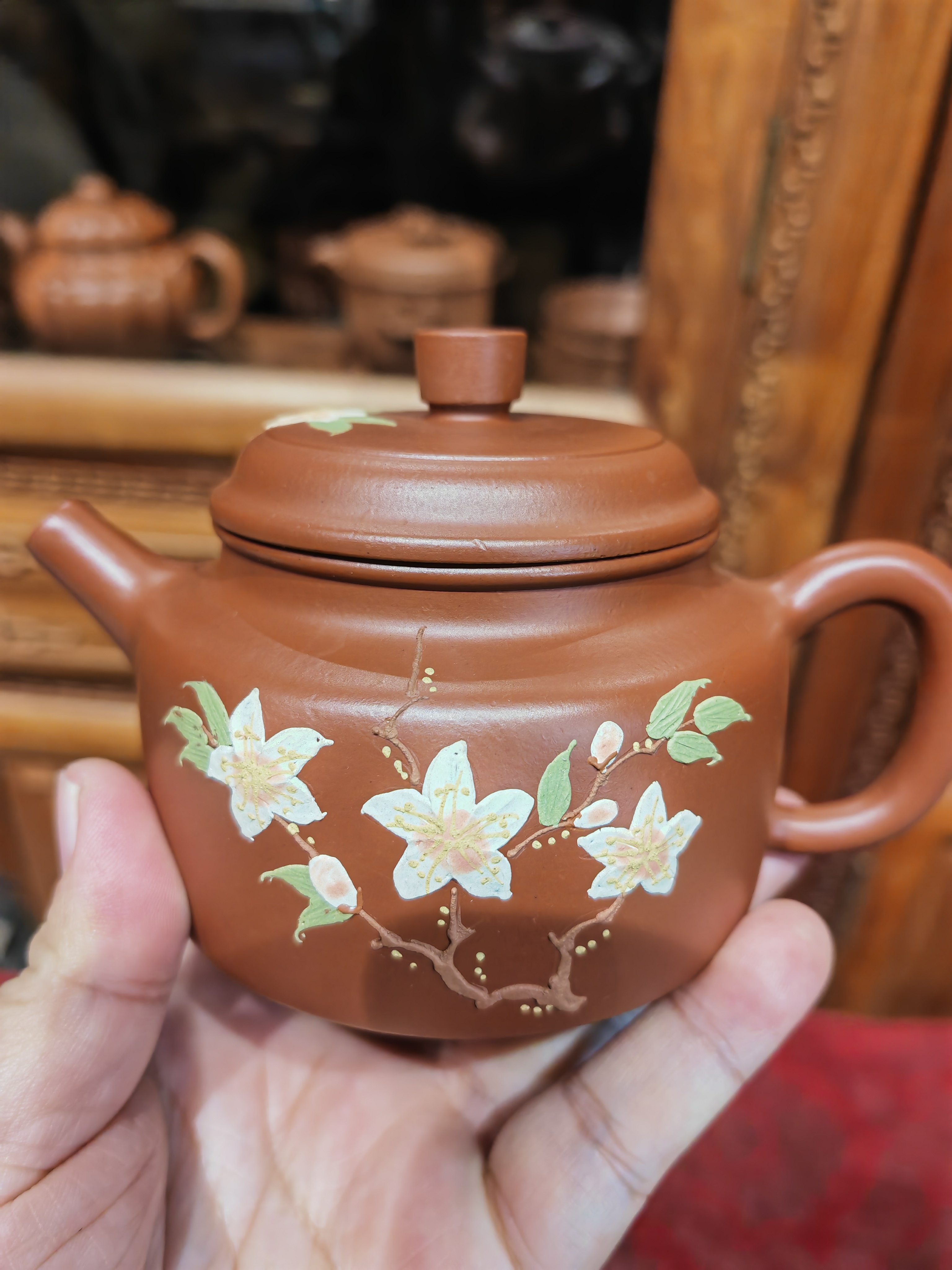 紫砂壶泥绘手工壶