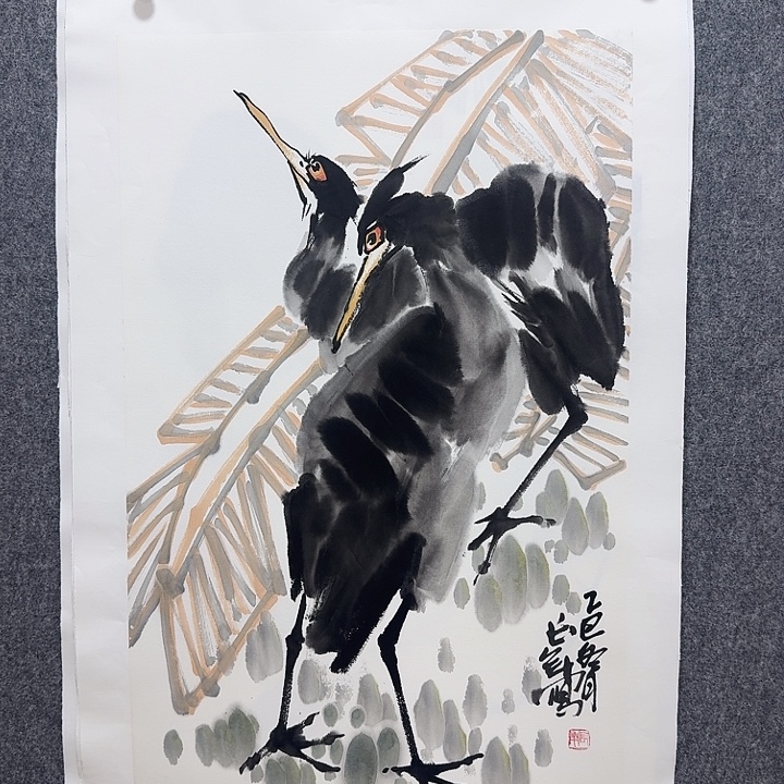 国画靳长年老师手绘作品