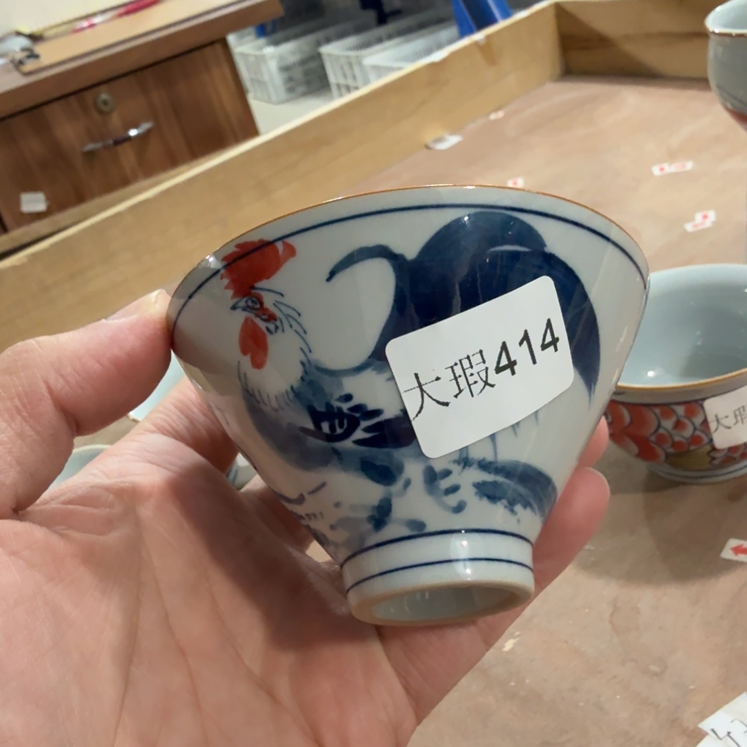 釉下手绘茶具微瑕