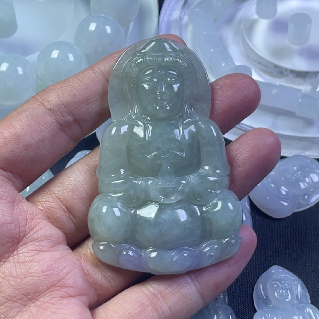 翡翠未镶嵌颈饰46大观音