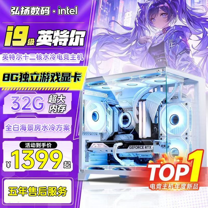 未拆封 Intel/英特尔 海景房台式电脑高配独显8G家用办公游戏3A