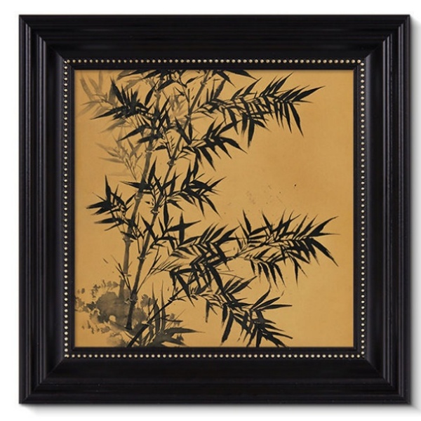 新中式兰花竹子盈浩装饰画中古风高级感墙壁沙发背景墙挂画