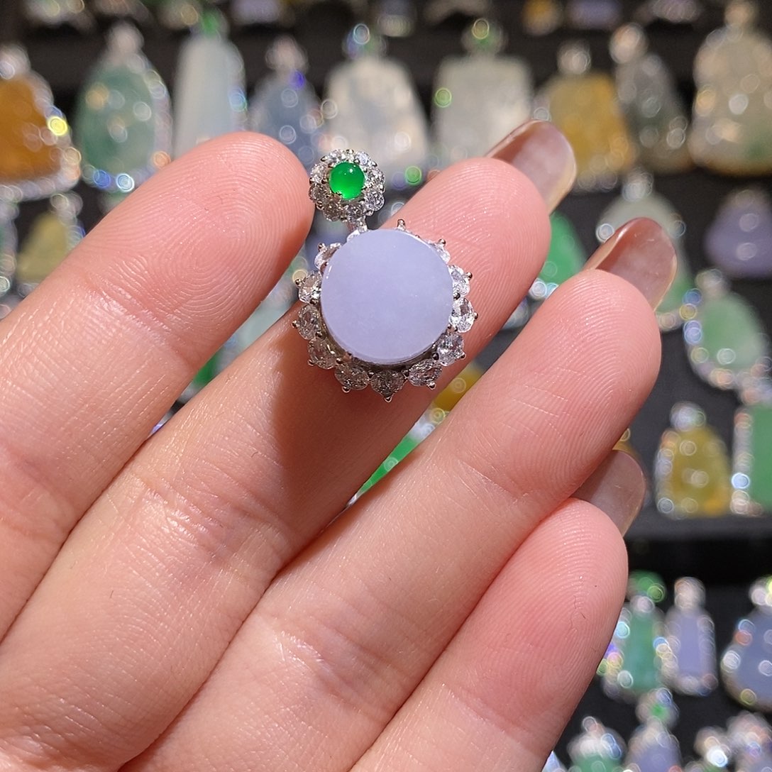 颈饰银S925镶嵌翡翠天然翡翠