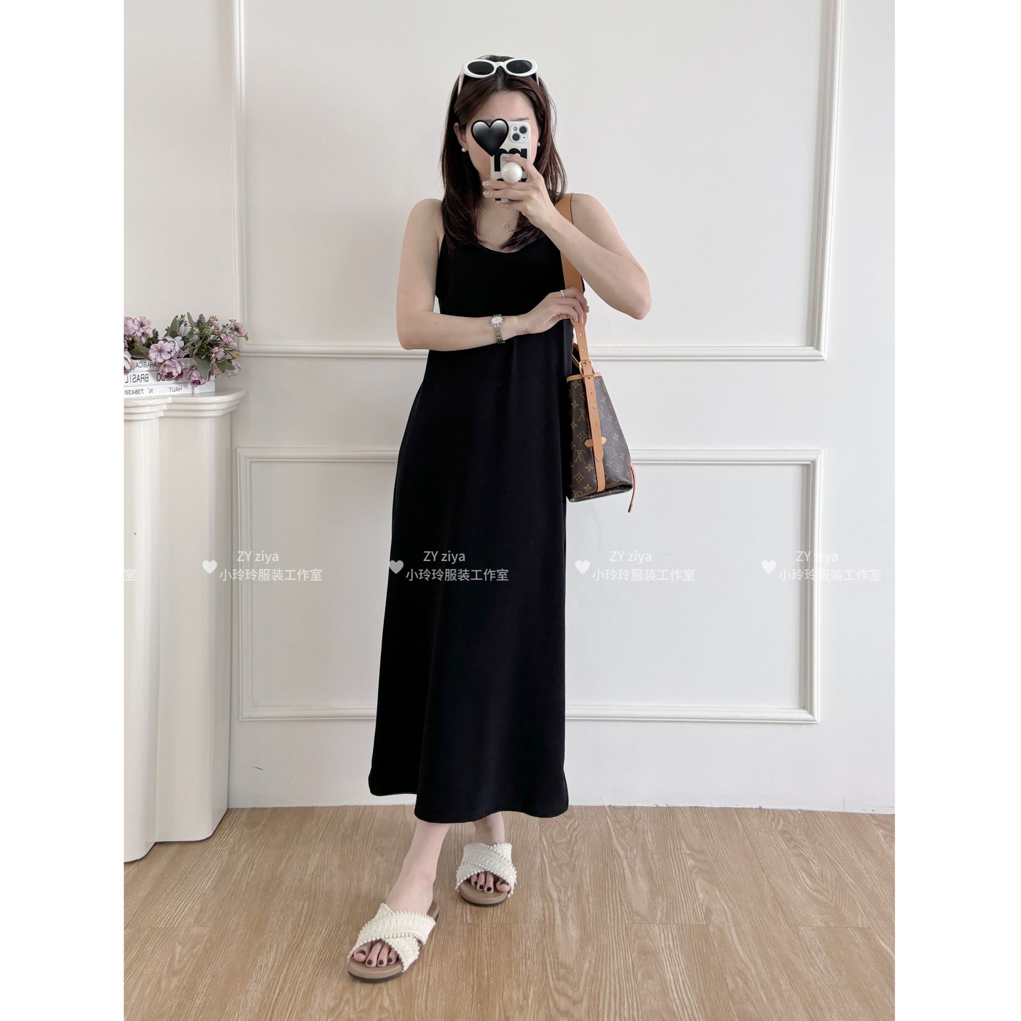 韩范双肩带背心连衣裙8107