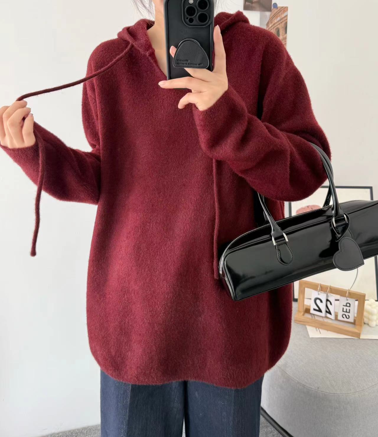 2025新款大码140斤到230斤时尚简约条纹显瘦樱花绒U领连帽卫衣女