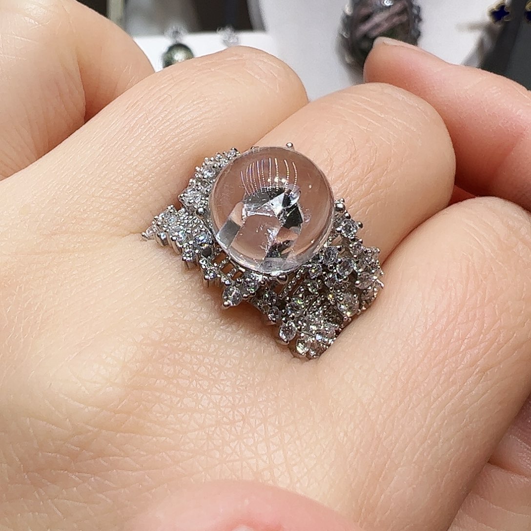 银S925镶嵌水晶珠宝半成品