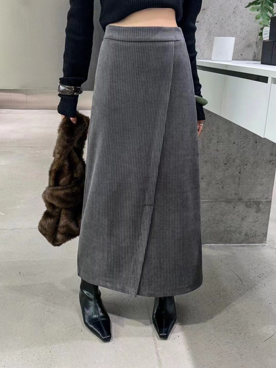 777LLL加厚长款A半裙（8173#）
