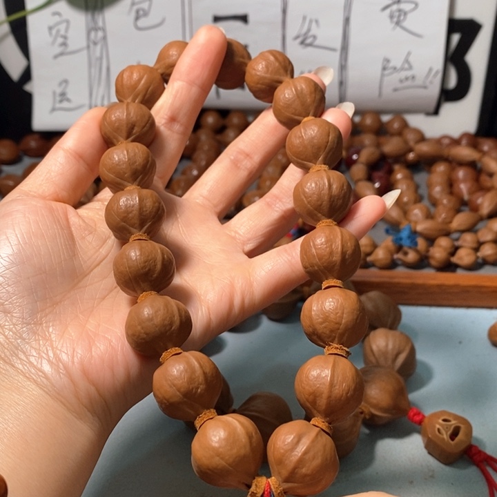 手串橄榄核0291精品蒜头铁核16+2颗
