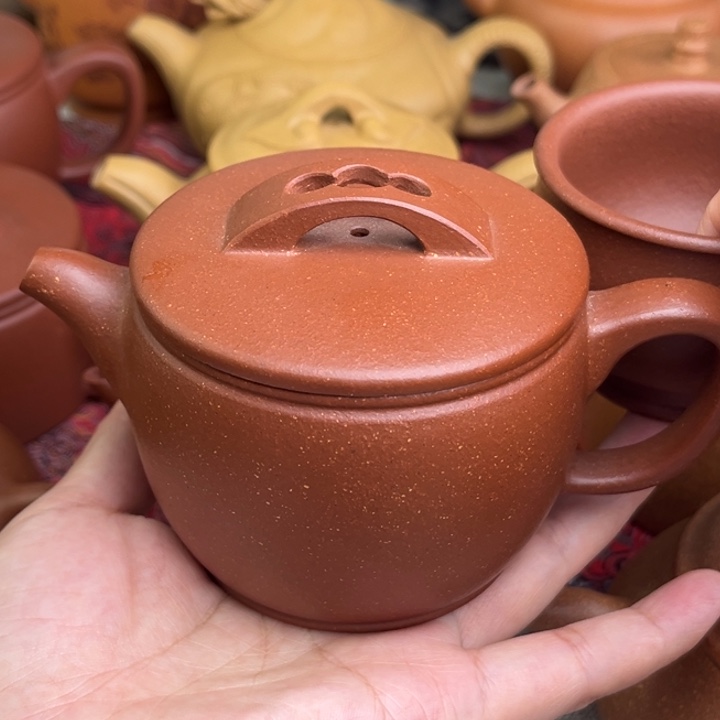 茶壶紫砂原矿红降坡汉瓦精工半手220cc
