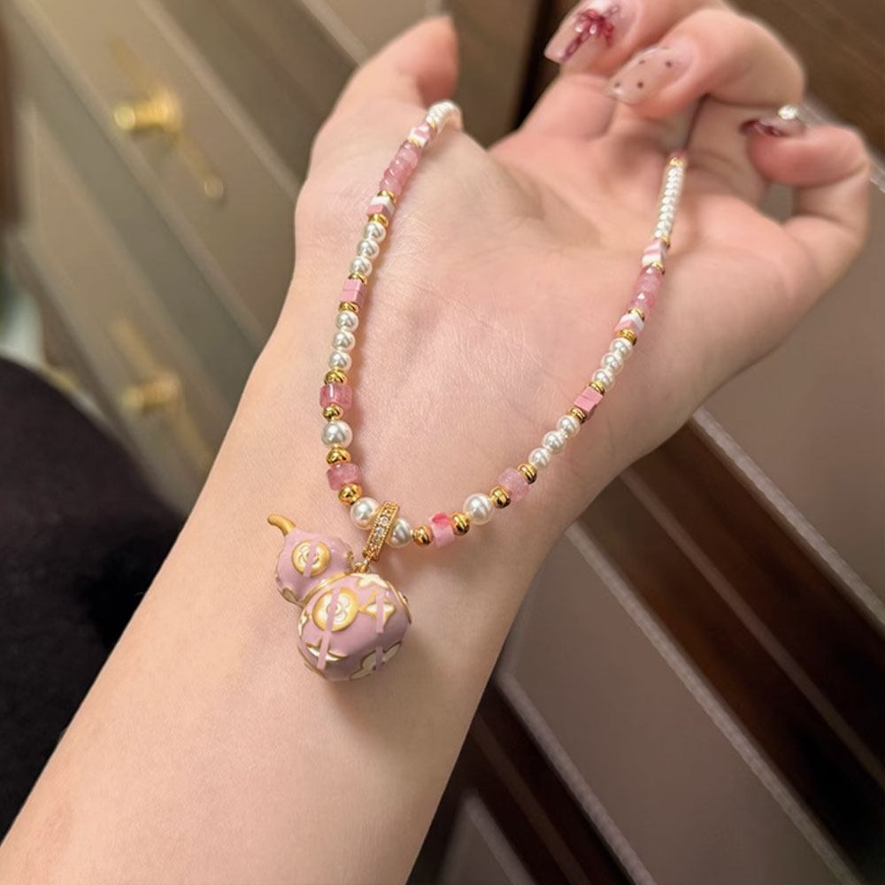 FXM/梓珊 合金仿珍珠项链 镀K金 葫芦串珠简约高级感项链 ZR-B547