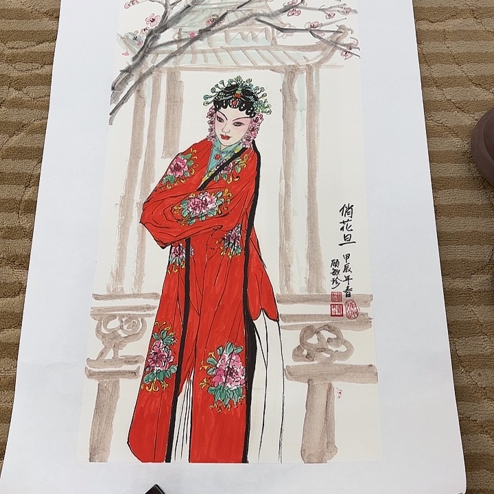 国画花鸟等多种鸟类的栖息