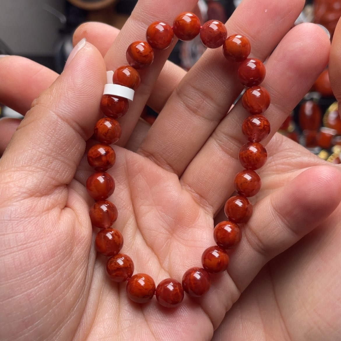 【闪购商品】未镶嵌8mm火焰纹手串南红玛瑙