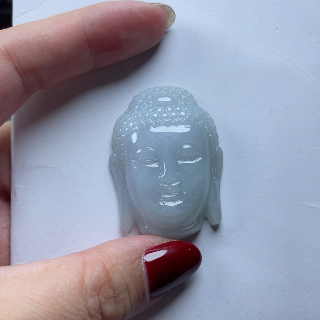 翡翠颈饰未镶嵌金****牌佛头