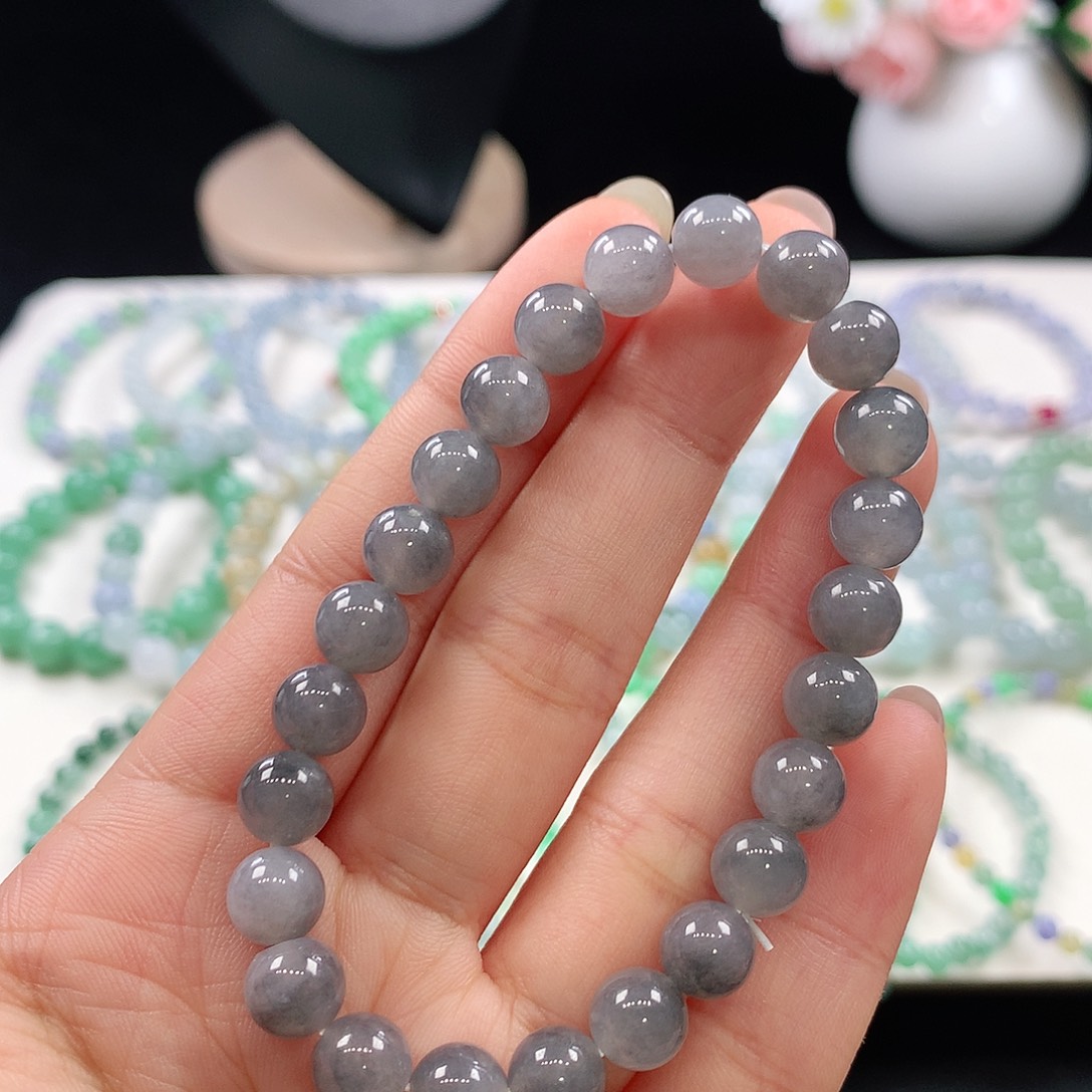 翡翠未镶嵌手链7.7mm