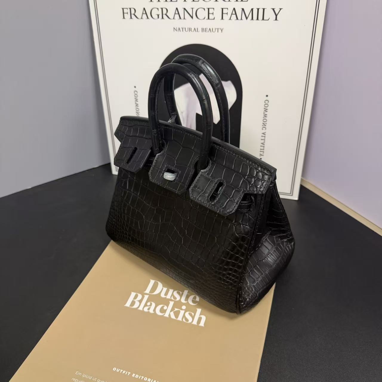 蛇年礼盒HiGH END高定轻奢BK20CM雾面湾鳄鱼皮气质单肩斜跨手提包