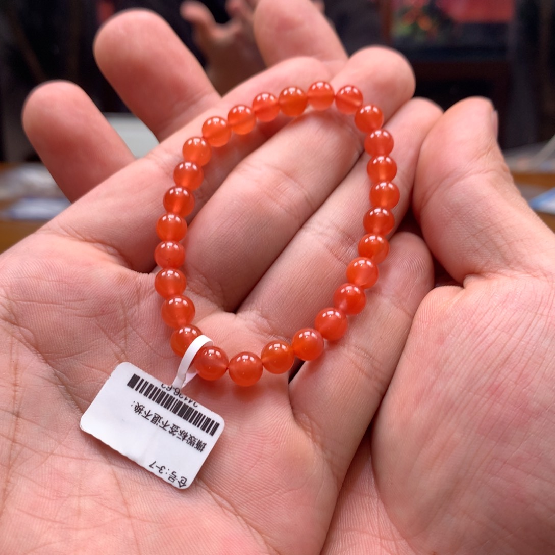 南红玛瑙单圈未镶嵌6mm➕滴水洞水红