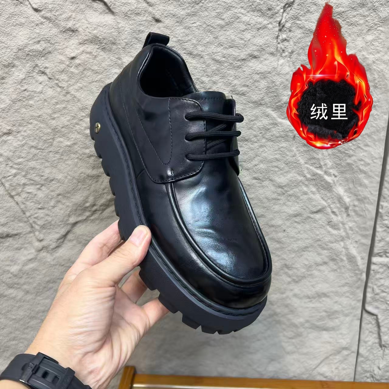 【亏本清仓】真皮男士休闲鞋 加绒保暖棉鞋