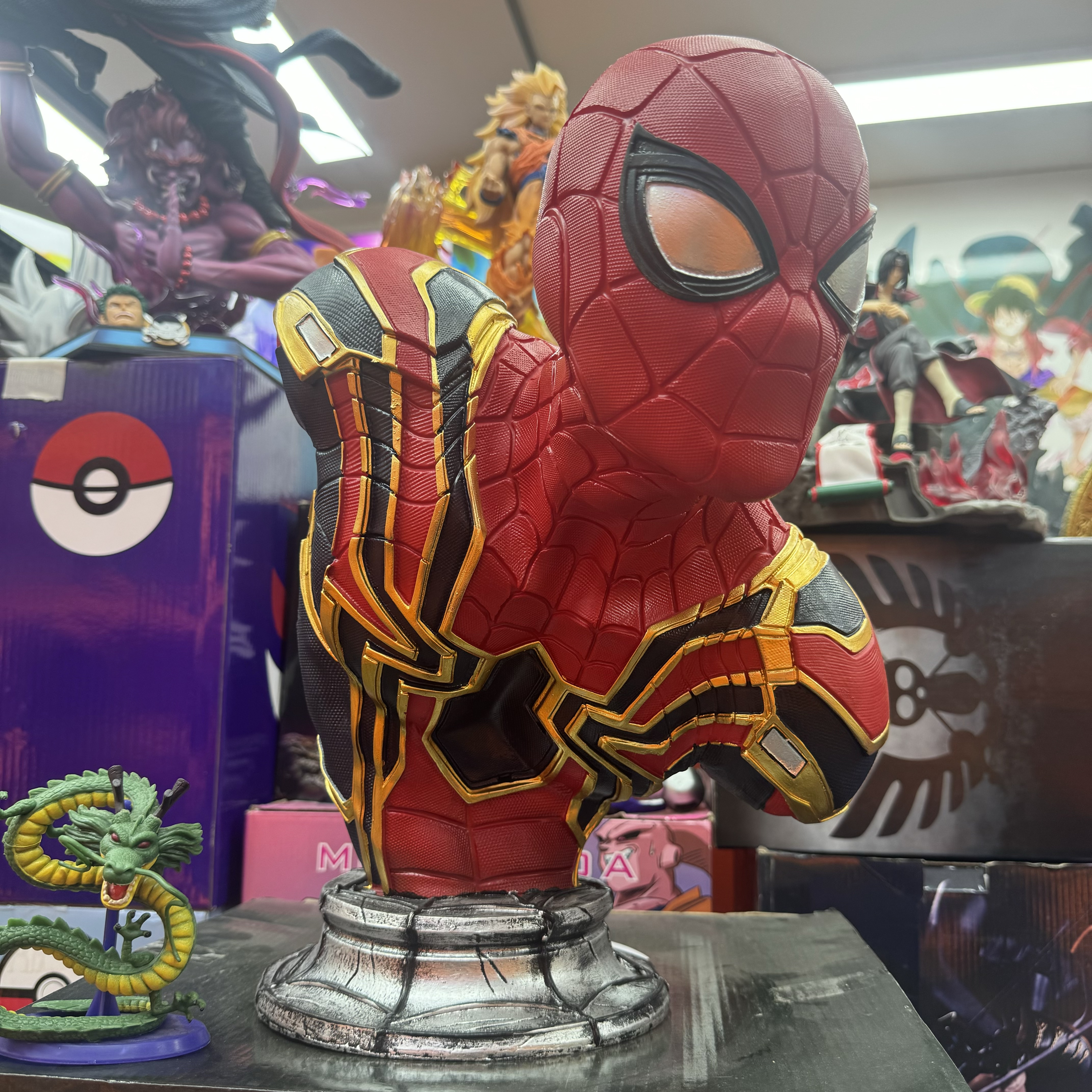 定制树脂原膜高约40厘米1/1半身像蜘蛛侠手办带烤漆面漫威手办