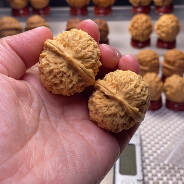 文玩核桃把件15珊瑚纹绣球