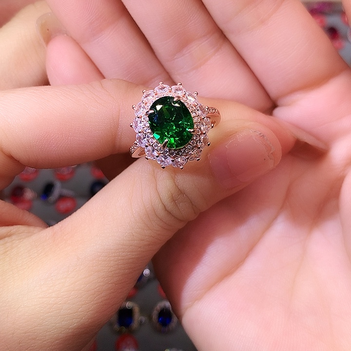 透辉石戒指银S925镶嵌