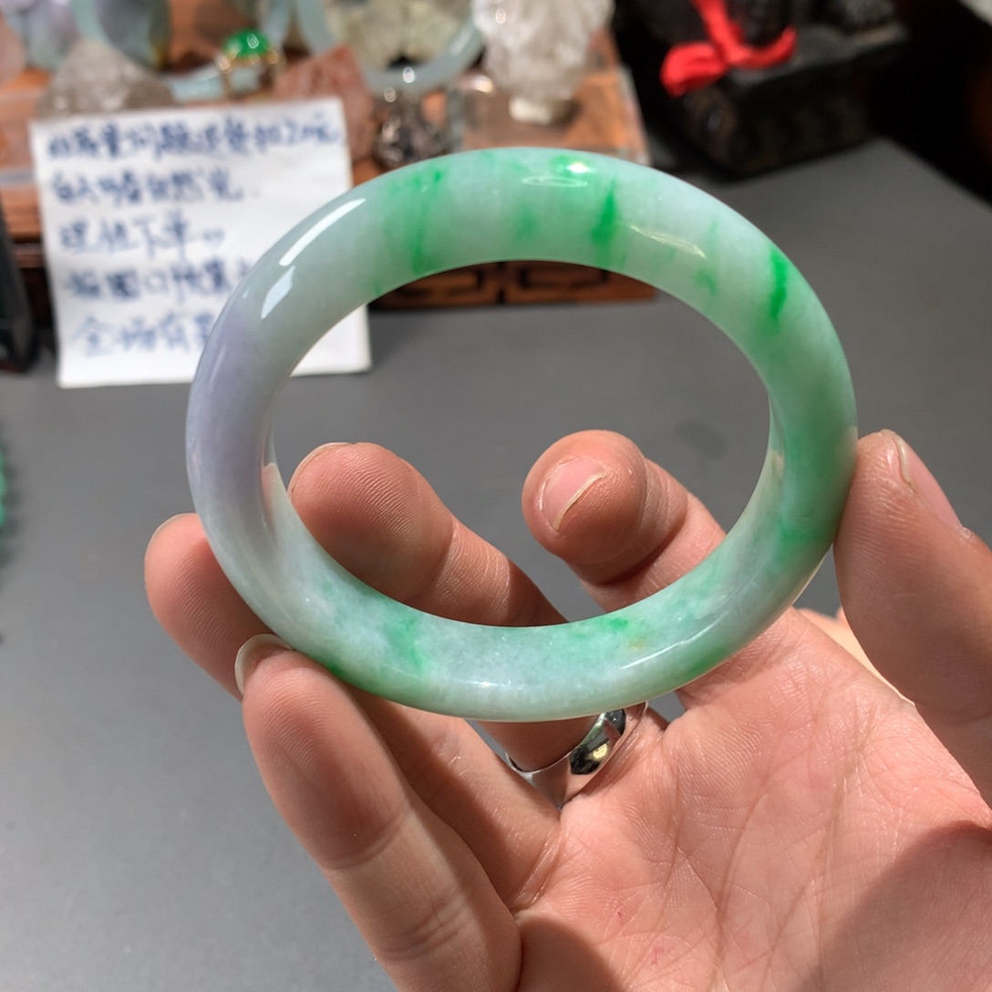 翡翠手镯未镶嵌53.8圈口