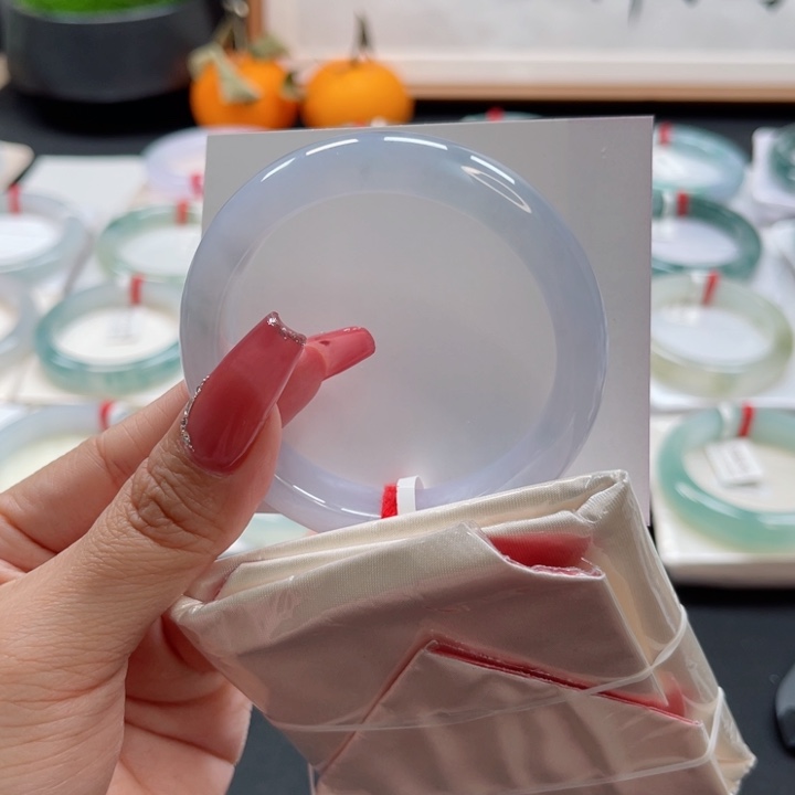 翡翠手镯未镶嵌冰紫53正圈10号