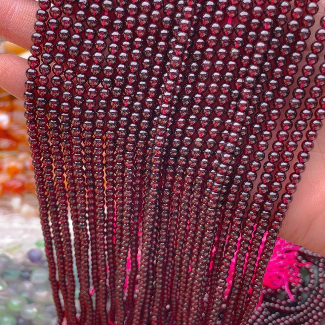 玛瑙/玉髓珠宝半成品未镶嵌石榴石1条卡4高透