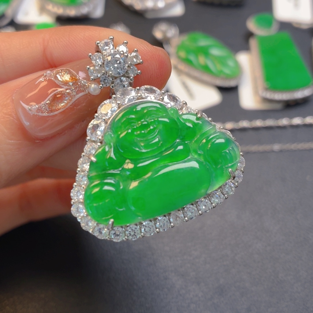 翡翠银S925镶嵌颈饰