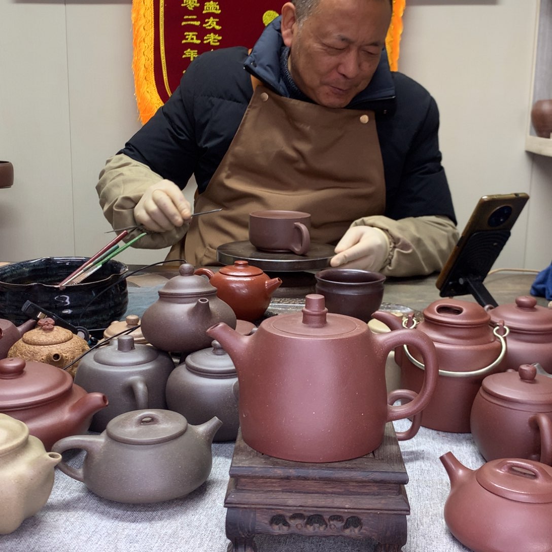 紫泥茶壶汉铎390c半手工制作