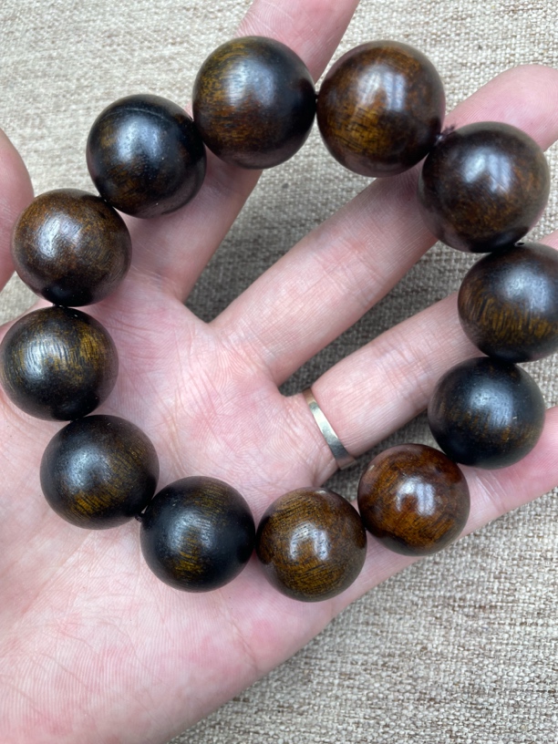 沉香木串文玩老料 手串 55号