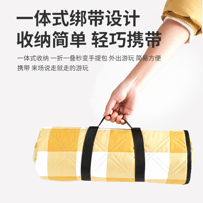 户外绒布野餐垫加厚野餐布便携防水露营垫子防水草坪野炊地垫